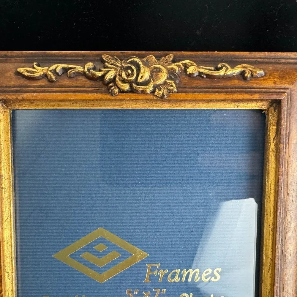 Vintage Wooden Frame with Rose